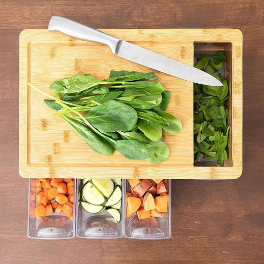 Large Bamboo Drawer Cutting Board – Rectangular Slide-In Chopping Board