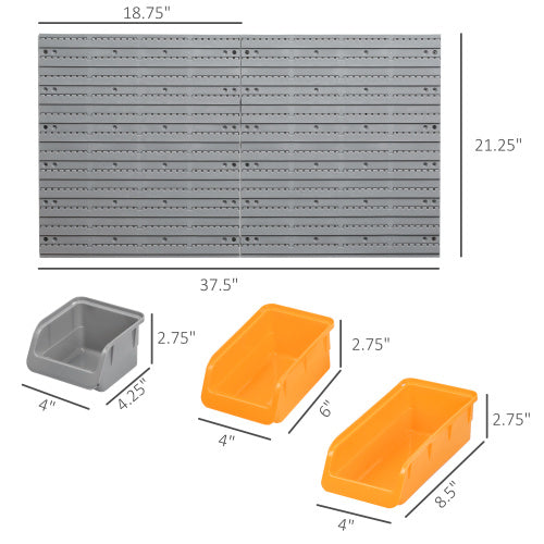 DURHAND 44-Piece Wall Mounted Pegboard Tool Organizer Kit – Orange