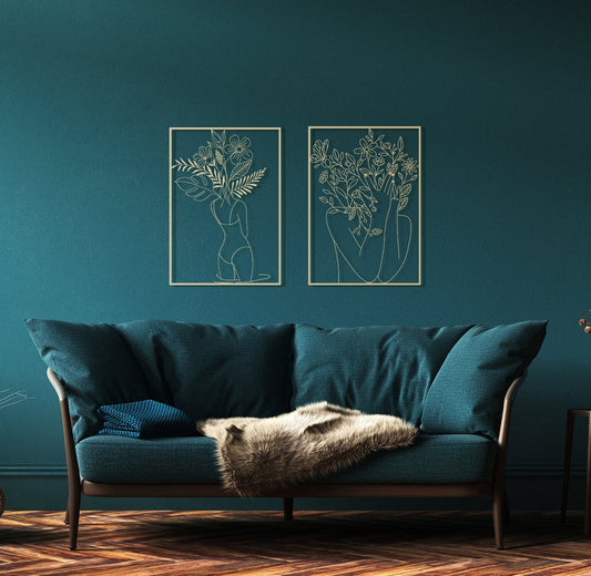 Female Line Art Acrylic Wall Decoration Body