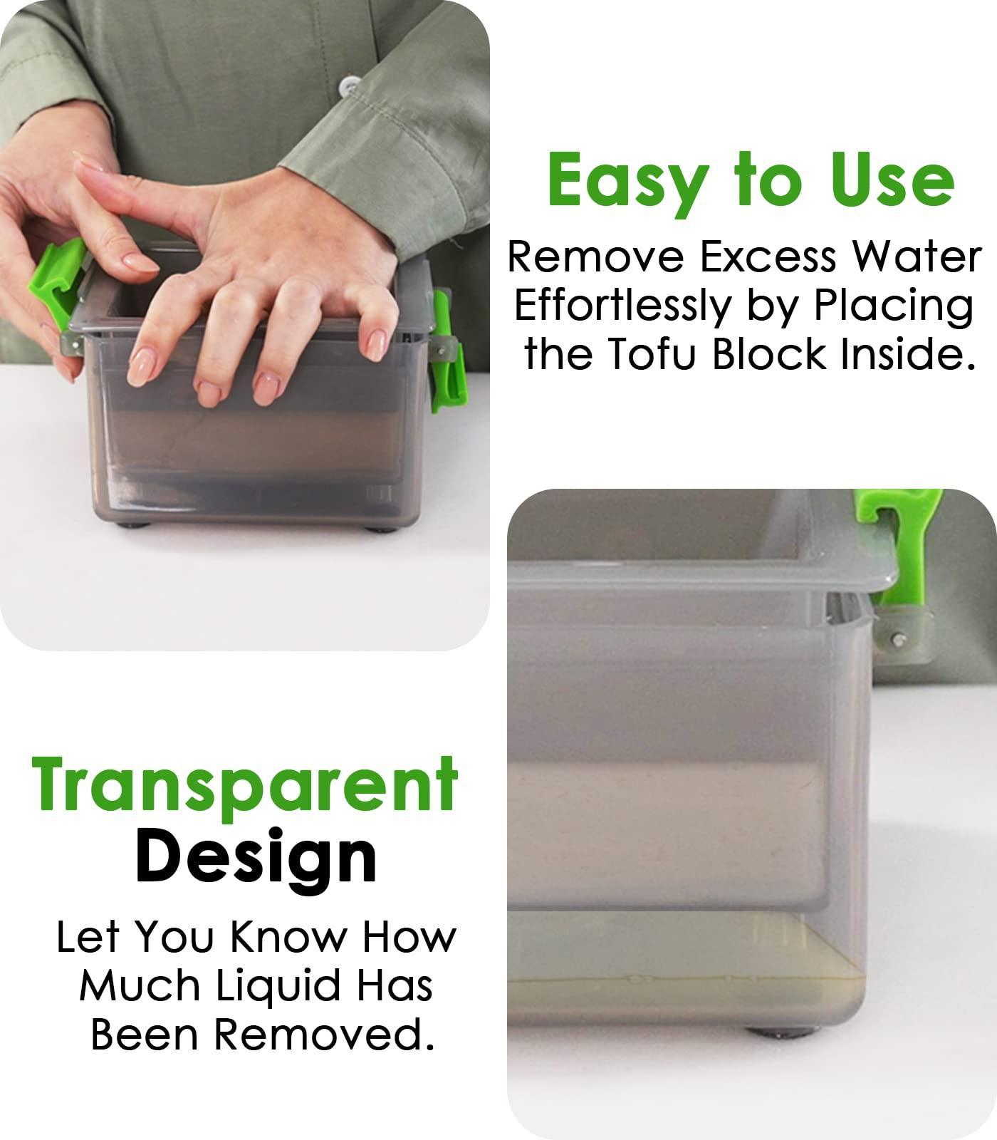 Tofu Press With Drip Tray & Cookbook - BPA-Free, 3X Faster, Dishwasher Safe