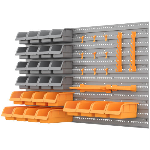 DURHAND 44-Piece Wall Mounted Pegboard Tool Organizer Kit – Orange
