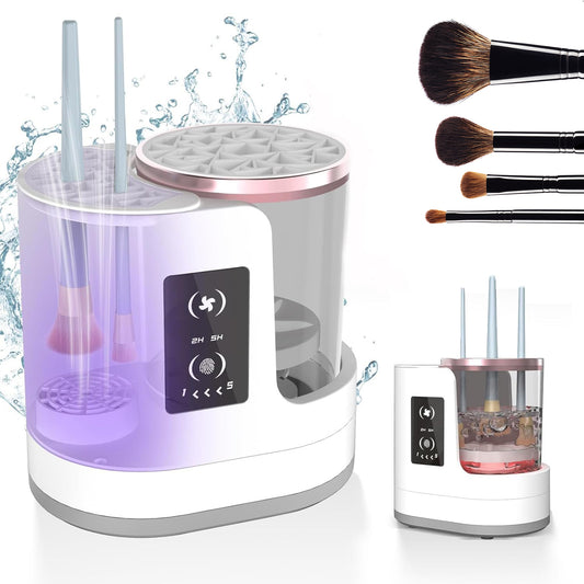 Electric Makeup Brush Cleaner Stand – 3‑in‑1 Rechargeable