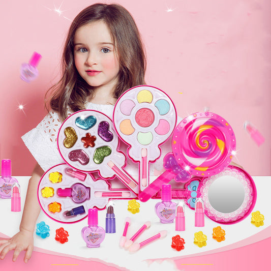 Kids Washable Makeup Kit – Pretend Play Cosmetic Toy Box