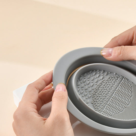 Scrubbing Plate & Silicone Bowl Makeup Brush Cleaner