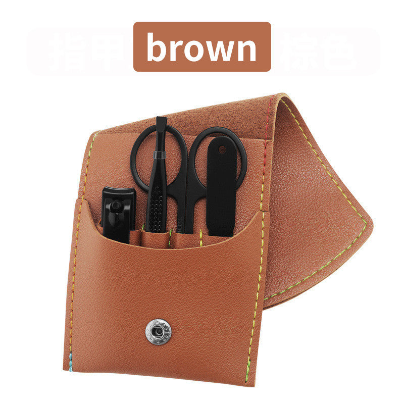 16‑Piece Stainless Steel Manicure & Pedicure Grooming Kit with PU Leather Case