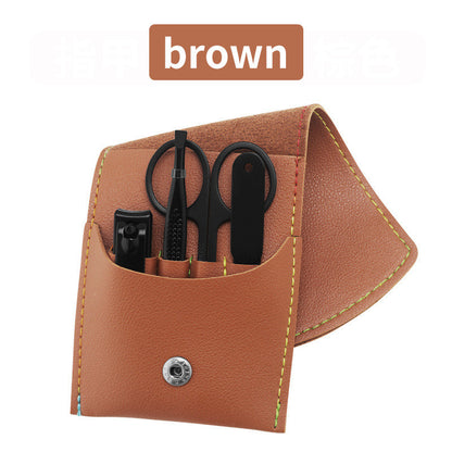 16‑Piece Stainless Steel Manicure & Pedicure Grooming Kit with PU Leather Case