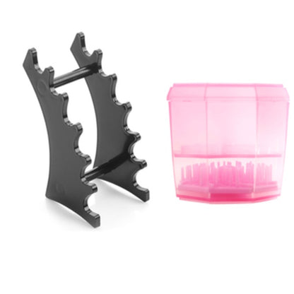 14‑Hole Makeup Brush Drying Rack Stand & Cosmetic Tool Organizer – Durable & Portable