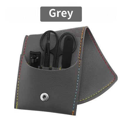 16‑Piece Stainless Steel Manicure & Pedicure Grooming Kit with PU Leather Case