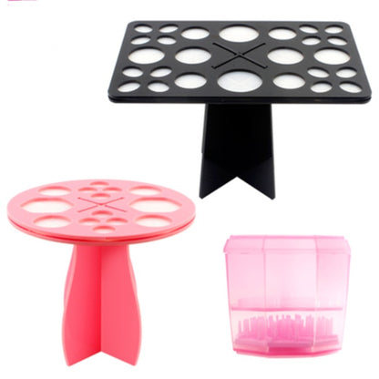 14‑Hole Makeup Brush Drying Rack Stand & Cosmetic Tool Organizer – Durable & Portable