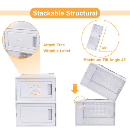 18-Pack Transparent Shoe Storage Boxes – Dust & Moisture Proof