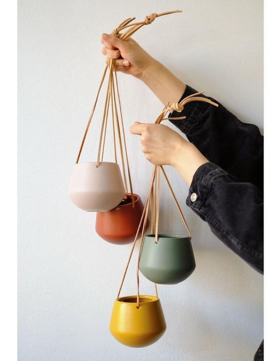 Multi-color Hanging Balcony Ceramic Plant Pot