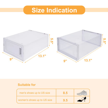 18-Pack Transparent Shoe Storage Boxes – Dust & Moisture Proof