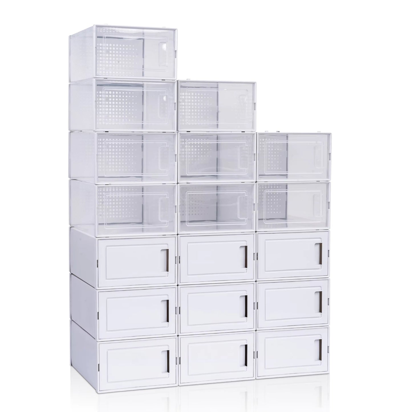 18-Pack Transparent Shoe Storage Boxes – Dust & Moisture Proof