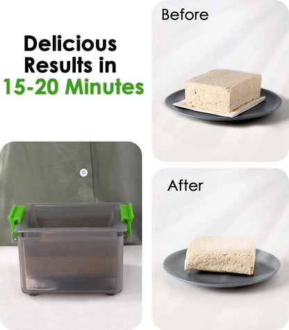 Tofu Press With Drip Tray & Cookbook - BPA-Free, 3X Faster, Dishwasher Safe