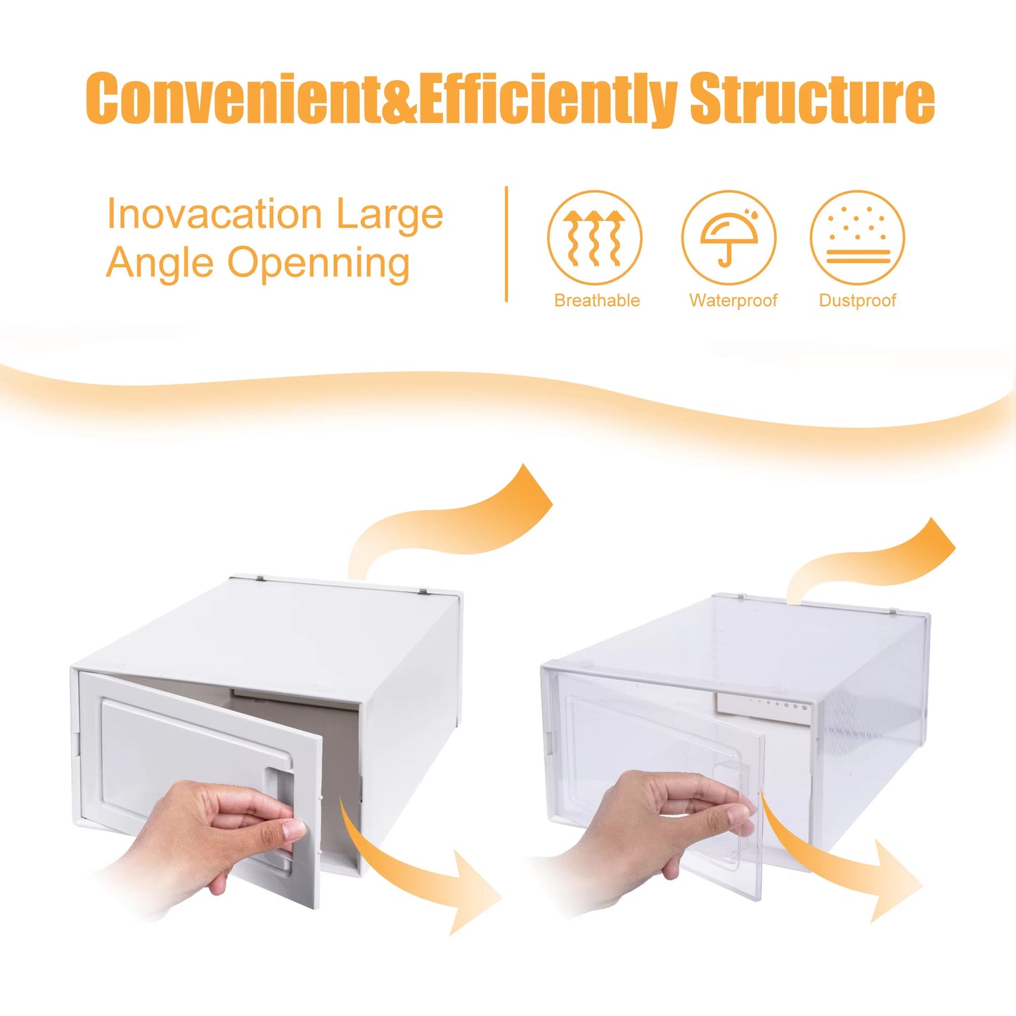 18-Pack Transparent Shoe Storage Boxes – Dust & Moisture Proof